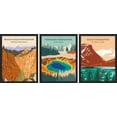 thumbnail image 2 of PixonSign Framed Canvas Print Wall Art Set - United States National Parks Posters - Set of 3 Mid-Century Nature Wilderness Landscape Arts Vintage Wall Décor for Living Room - 12"x16" Black, 2 of 5