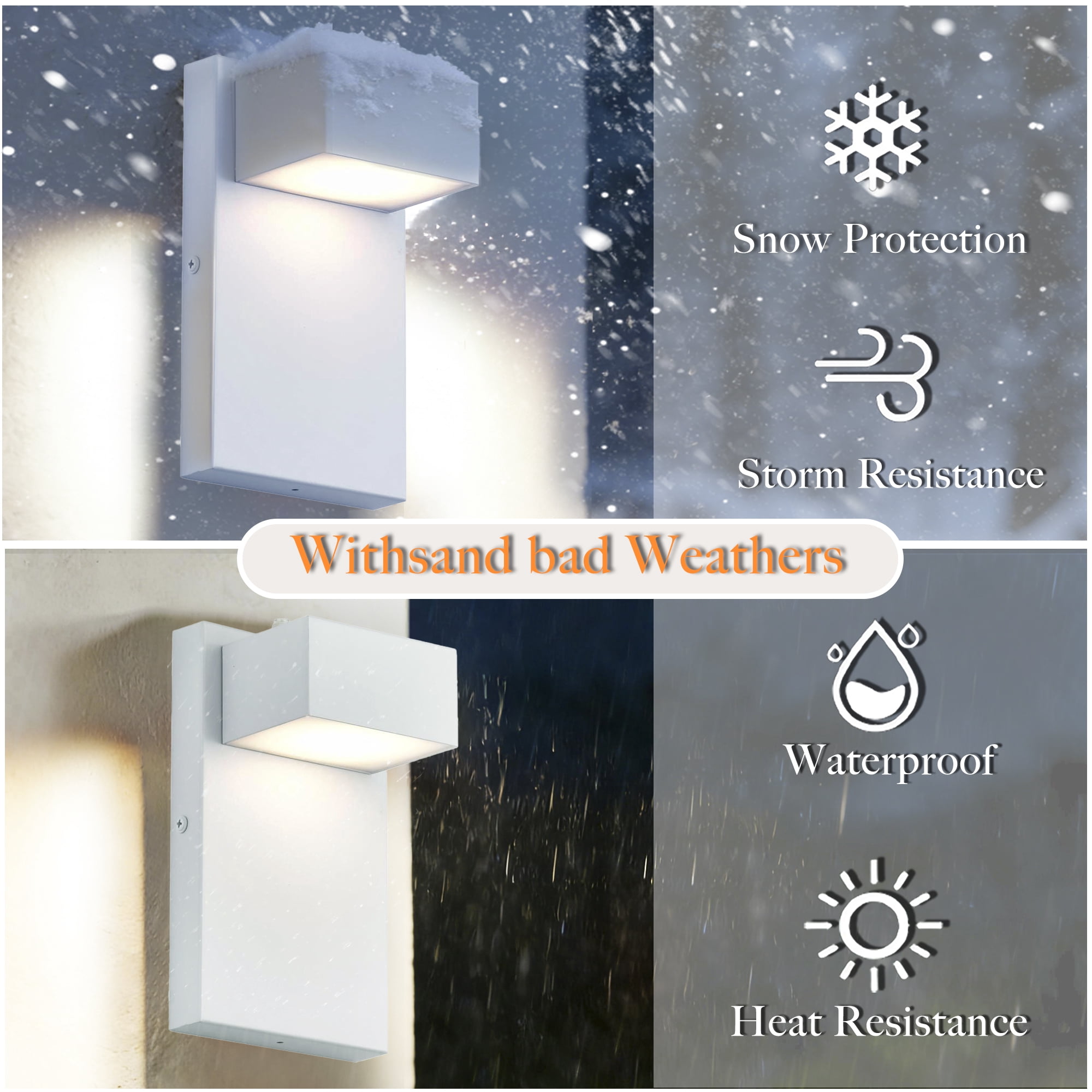 Outdoor Wall Sconce with Dusk to Dawn Sensor, Waterproof LED Porch Light 3000K Warm White for Front Door Garage