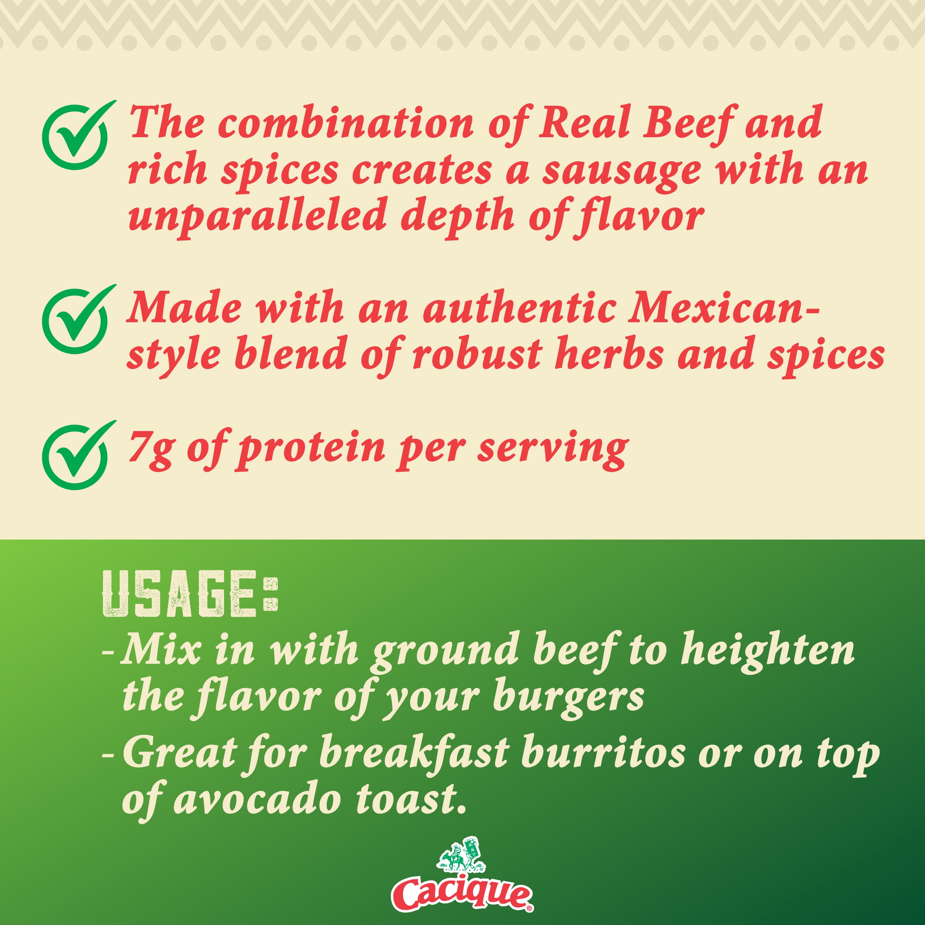 Cacique Gluten Free Beef Chorizo, 9 oz (Refrigerated)