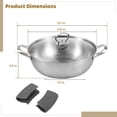 thumbnail image 6 of 5-Ply Stainless Steel Saute Pan, Stock Pot with Clear Glass Lid, Uncoated Cooking Pot with Scald-proof Silicone Handle Cover, Deep Frying Pan for Induction, Oven, Gas, Dishwasher Safe, 6 of 7