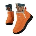 thumbnail image 3 of Willtoo Womens Winter Snow Boots Shoes Furry Ankle Boots Slip On Side Zipper Quilted Comfortable Warm fluffy Booties For Women Orange, 3 of 5