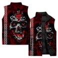 thumbnail image 3 of Chaleco de punto fresco para hombres, chaleco acolchado para hombres con diseño de huesos, chaleco con estampado digital 3D de calavera y esqueleto, chaquetas de invierno modernas para hombres de alta, 3 of 5