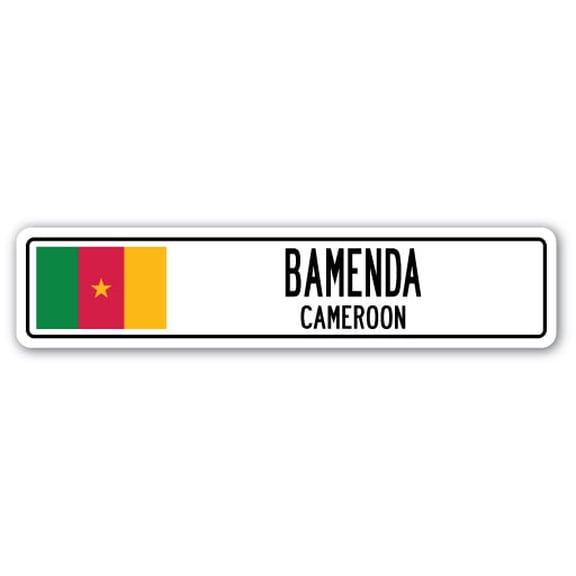 BAMENDA CAMEROON Street Sign Cameroonian flag city country road wall gift