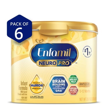 Enfamil NeuroPro Powder Baby Formula for Brain Support, 20.7 oz​ Tub, Pack of 6