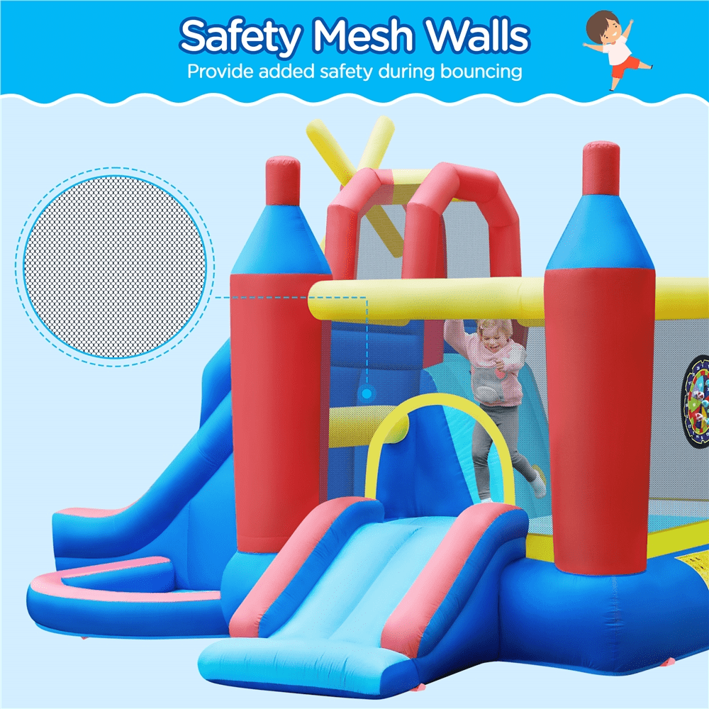 Alden Design 7-in-1 Inflatable Bounce House Combo with Blower and Storage Bag