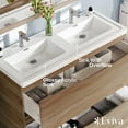 thumbnail image 4 of Eviva Smiley 48" White Oak Freestanding Modern Double Sink Bathroom Vanity w/ White Integrated Top, 4 of 7