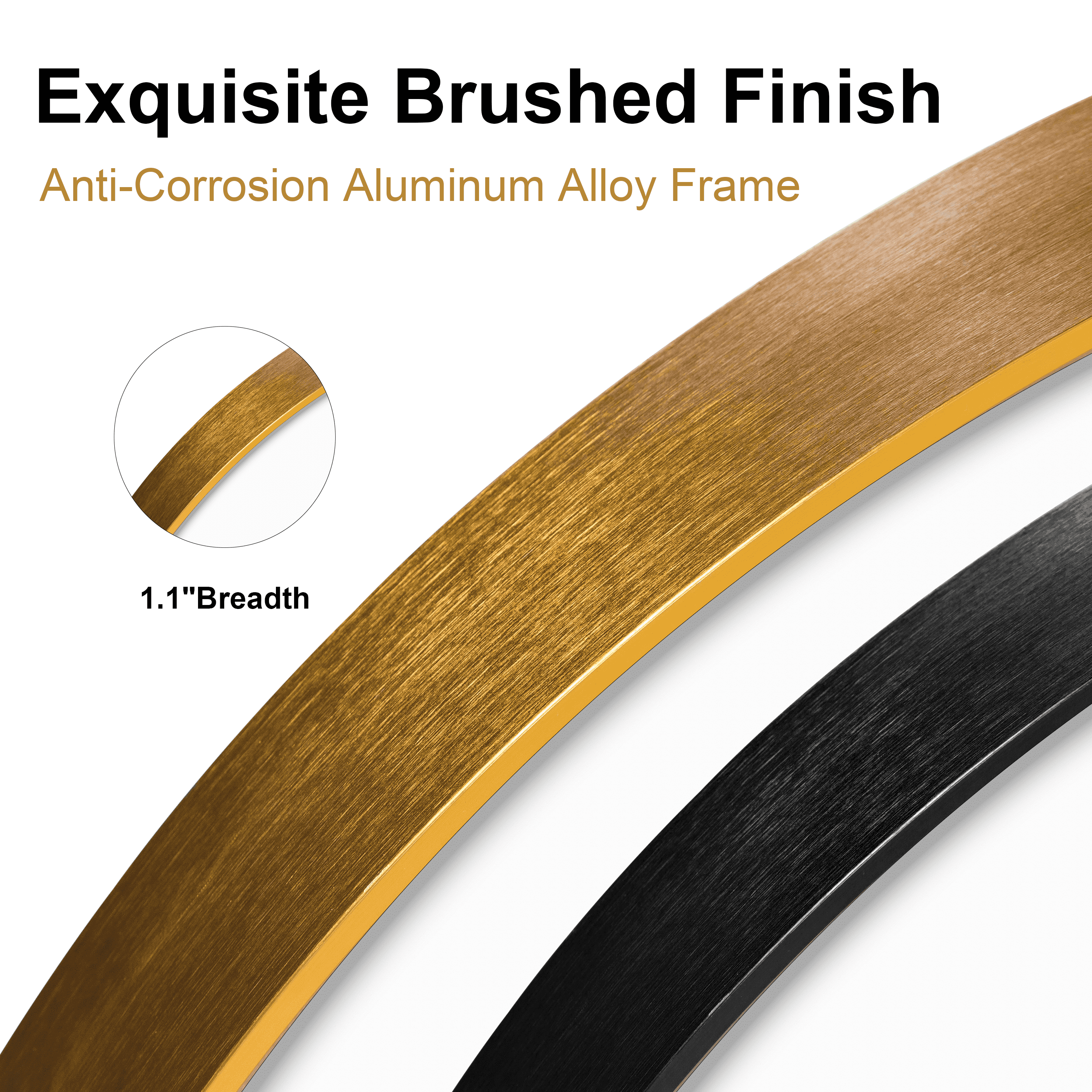 MAYEERTY 20"x20" Metal Framed Gold Round Mirror, Bathroom Vanity Mirror for Bedroom or Living Room