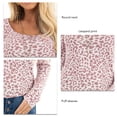 thumbnail image 4 of Camisa de Leopardo ANGGREK Top de Manga Larga para Mujer, Mangas Abullonadas, Cuello Redondo, Otros, 4 of 5