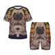 thumbnail image 1 of Fotbe Pug dog Yoga Pijama Estampada de 2 Piezas para Niños – Ropa de Dormir de Manga Corta Cómoda para Niños y Niñas, Camiseta y Shorts de Algodón-3X-Large, 1 of 6