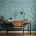 thumbnail image 3 of S4Sassy Fern Leaf Wallpaper - Blue Wall Covering, 25" x 120" Self-Adhesive Vinyl Wall Paper, Decorative Walls Wrap, Easy DIY Walls Covering For Bedroom, Living Room, Living Space, 3 of 9