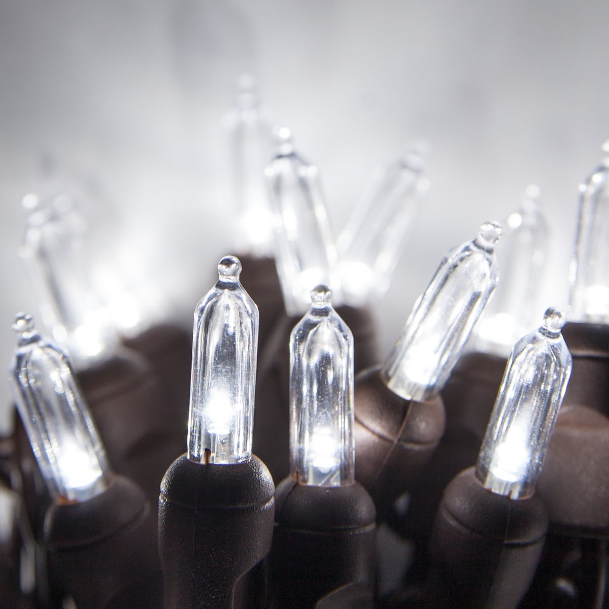 Wintergreen Lighting T5 LED Mini Lights Brown Wire Christmas Lights