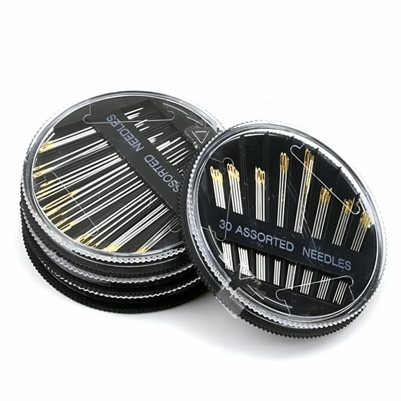 FACEGA 30Pcs Hand Sewing Needles,Reusable Portable Large Eye Stitching Needles with Box,Embroidery Needles,Sewing Sharp Needles for Embroidery,Darning,Quilting,Crafting