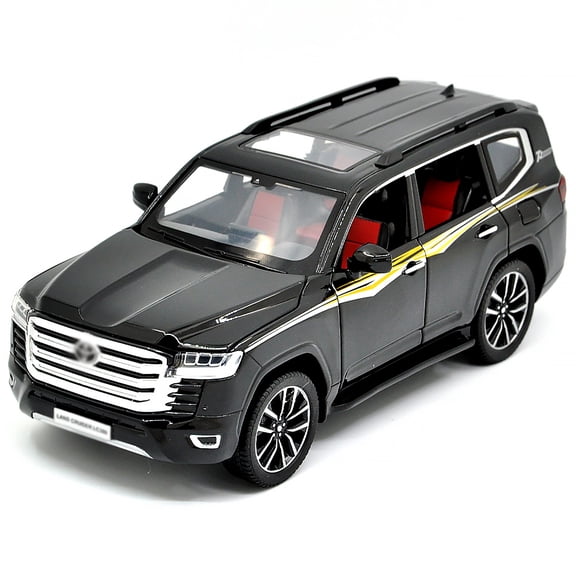 1: 24 Suitable for Toyota Land Cruiser alloy die-casting metal car models, with sound, light, and rebound functions, children's toy car collection, boys' birthday gifts