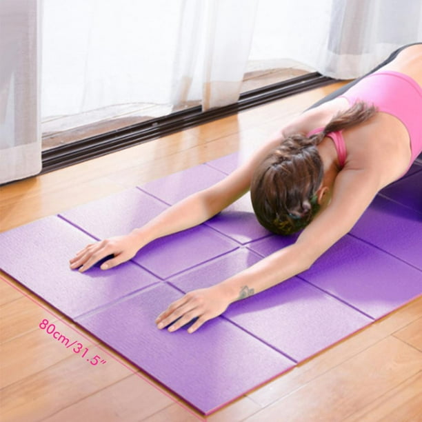 Thick 15mm Purple Non-Slip Travel Yoga Mat for Exercise