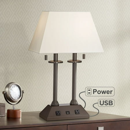 regency hill charlton bronze workstation desk lamp with outlets and