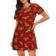 thumbnail image 1 of Fotbe Hohey Bee Golden Bata de Dormir para Mujer con Estampado, Camisón de Algodón de Manga Corta, Ropa de Dormir Casual, 1 of 6