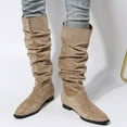 thumbnail image 3 of Chenyee Women's Knee High Boots Flat Low Heel Slouchy Pointed Toe Winter Shoes with Side Zipper, 3 of 6