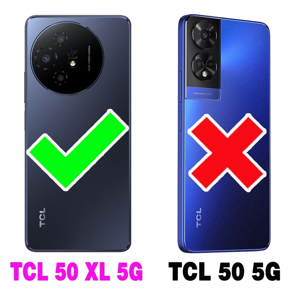 Asuwish Phone Case for TCL 50 XL 5G Wallet Cover With Tempered Glass Screen Protector Crossbody Wrist Strap Flip Pattern Zipper Credit Card Holder Stand Slot Cell TCL50XL 50XL T702W Women Men Blue