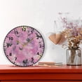 thumbnail image 6 of Pink Background Pattern Wall Clock Modern Small Clock Black Hands for Office, Home, Bedroom,School 9.84in, 6 of 11