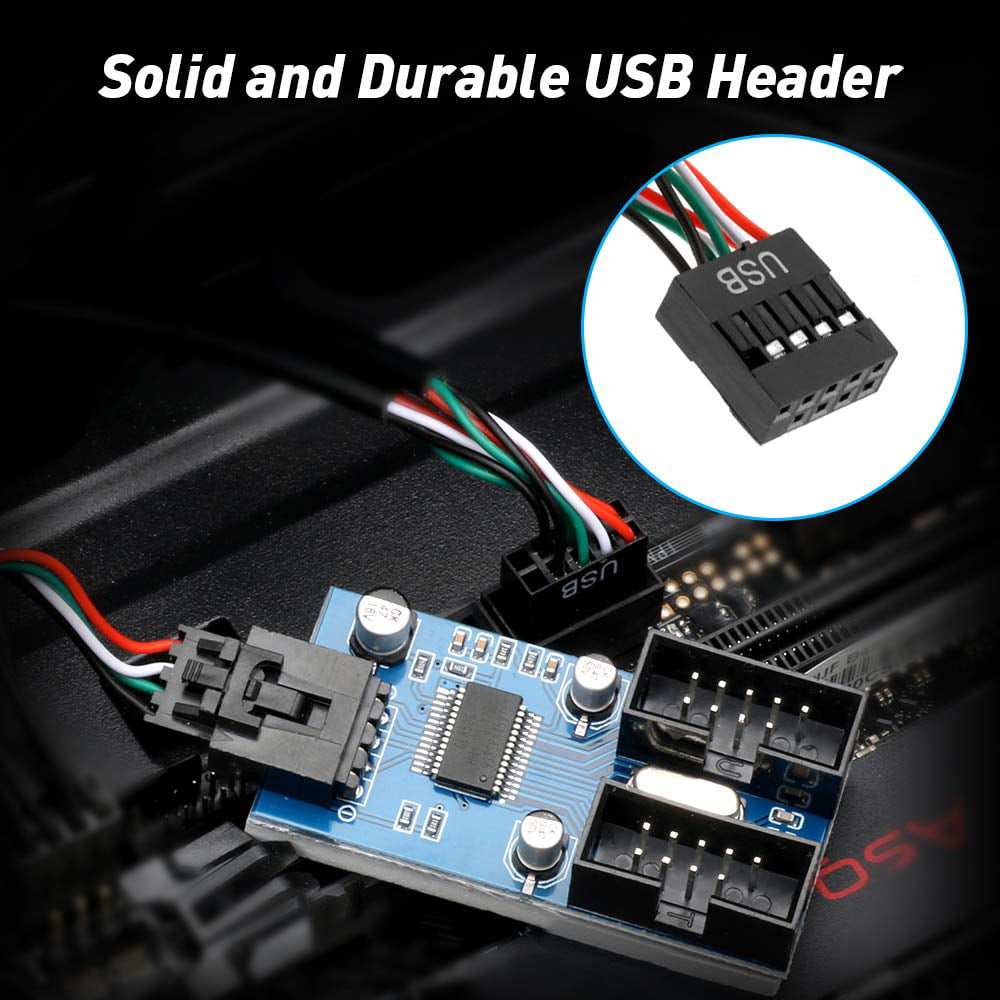 Motherboard USB 2.0 9pin Header 1 to 2 Extension Hub Splitter Adapter - Converter MB USB 2.0 Female to 2 Female - 30CM Cable USB 9-pin Internal Cable 9 pin Connector Port Multiplier … - Walmart.com
