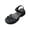 Black 1, variant on Wensltd Women Thick Sole Sandals Round Open Toe Solid Color Summer Wide Width Black Sandals Comfortable Shoes