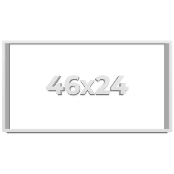 46x24 Shadow Box Frame White | 1 Inches Deep Real Wood Contemporary Shadowbox Display Frame | UV