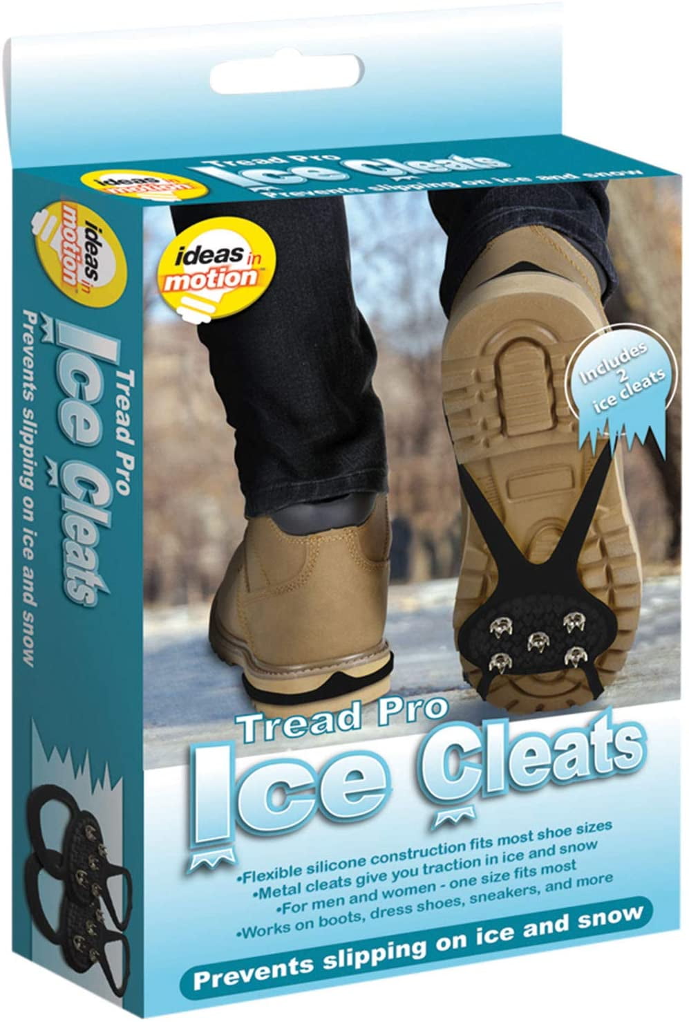 Ideas In Motion 9031814 Tread Pro Unisex Ice Cleats One Size Fits All, Black