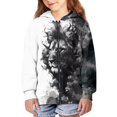 thumbnail image 5 of chaqlin Horse Zip up Hoodies for Girls 6-7 Years Old Casual Long Sleeve Hooded Sweatshirt Flower Full-Zip Hooded Jacket Kids Pullover Top with Kangaroo Pocket, 5 of 7