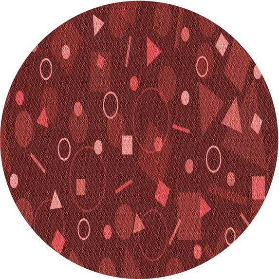 Ahgly Company Indoor Round Patterned Love Red Area Rugs, 7' Round