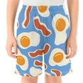 thumbnail image 2 of Eggs and Bacon Pattern Athletic Shorts Breathable with Comfort Fit Drawstring Casual Sweatshorts Medium, 2 of 9