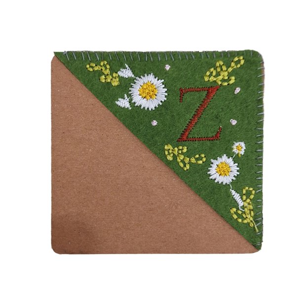 ?? 26 Letras Marcador De Libros Elegante Y Personalizado, Bordado A Mano, Con Esquina, Para Las Cuatro Estaciones, Divertido, Decoración, Hecho A Mano, Con Letras Personalizadas, Cosido A Mano, Con