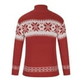 thumbnail image 5 of BONIXOOM Mens Sweater Modern Fit Sweater Pullover Christmas Crew Neck Mens Cardigan Sweater Red 2XL(US:12), 5 of 8