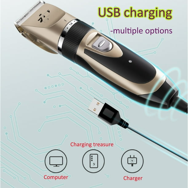 Cordless dog clippers with detachable clearance blades