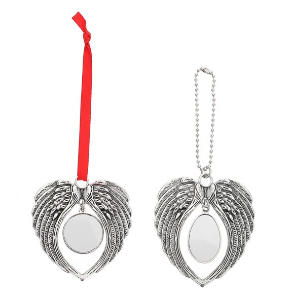 BRIGHTFUFU 2pcs sublimación angel alas colgantes navidad bricolaje colgantes en blanco decoraciones colgantes