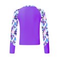 thumbnail image 2 of dPois Kids Girls UPF 50+ Long Sleeve Swim Shirt Sun Protection Rash Guard Beach Tops Swimming Purple 12, 2 of 6