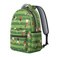thumbnail image 2 of Football and Silhouette Green Pattern Backpack for School, Cute School Bag with Adjustable Shoulder Straps and Padded Back, 15.3"x11"x7.1", 2 of 5