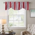 thumbnail image 6 of Colored Stripes Tie Up Valances Curtain, Adjustable Kitchen Abstract Red White Black Vertical Stripe Modern Valances for Windows Decor, Rod Pocket Short Curtains Set for Bedroom/Bathroom, 42"x12", 6 of 9