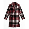 thumbnail image 4 of Floleo Women's Plaid Long Coat Open Front Lapel Collar Casual Winter Warm Outerwear with Pockets Button Down Full Length Jacket, 4 of 9
