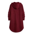 thumbnail image 4 of IROINNID Mens Hooded Long Overcoat Button Front Winter Warm Coat with Side Pockets Solid Color Wool Blend Long Sleeve Casual Outerwear for Daily Commute and Weekend Wear, 4 of 8