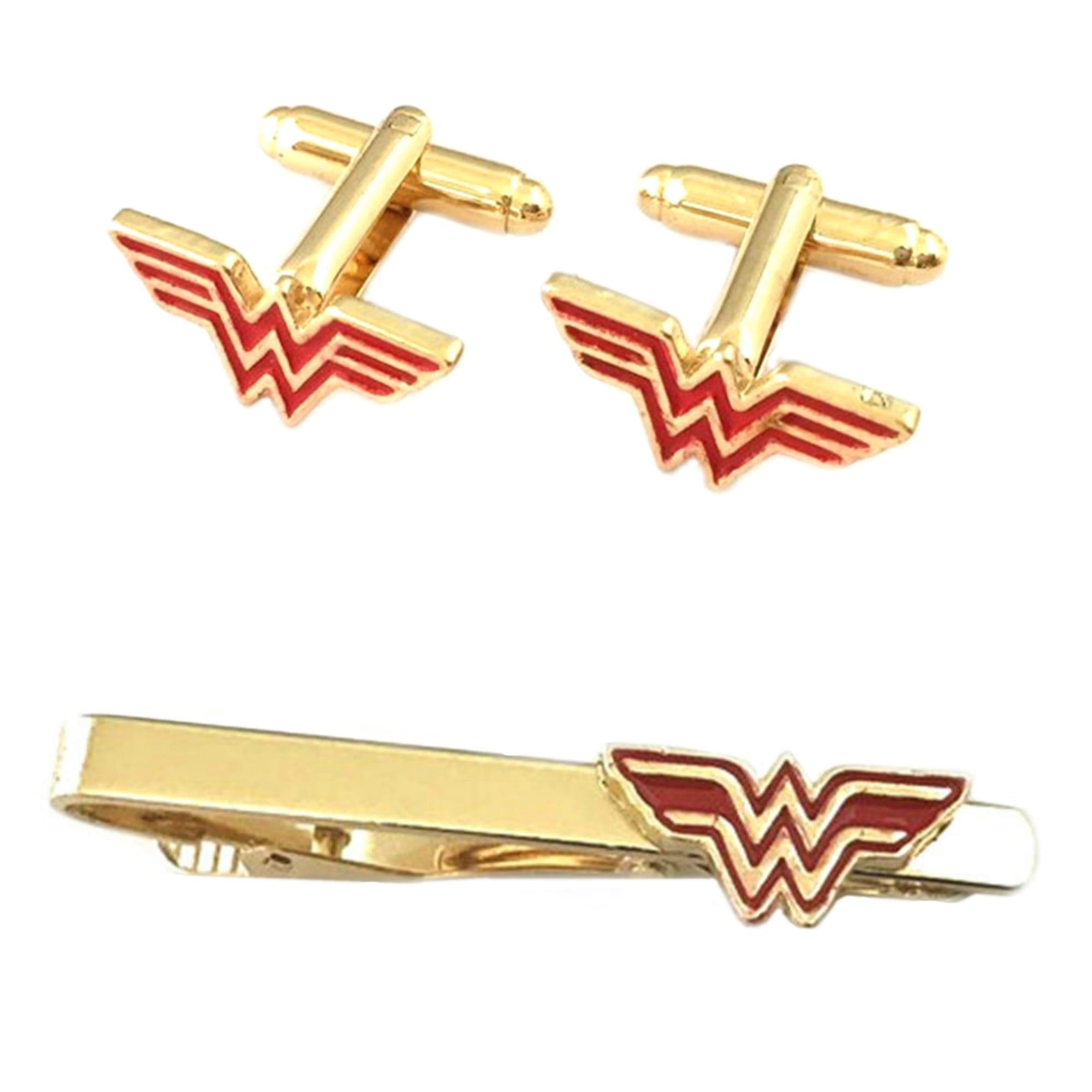 Wonder Woman 2 Pack Tie Bar Cufflink Set DC Comics