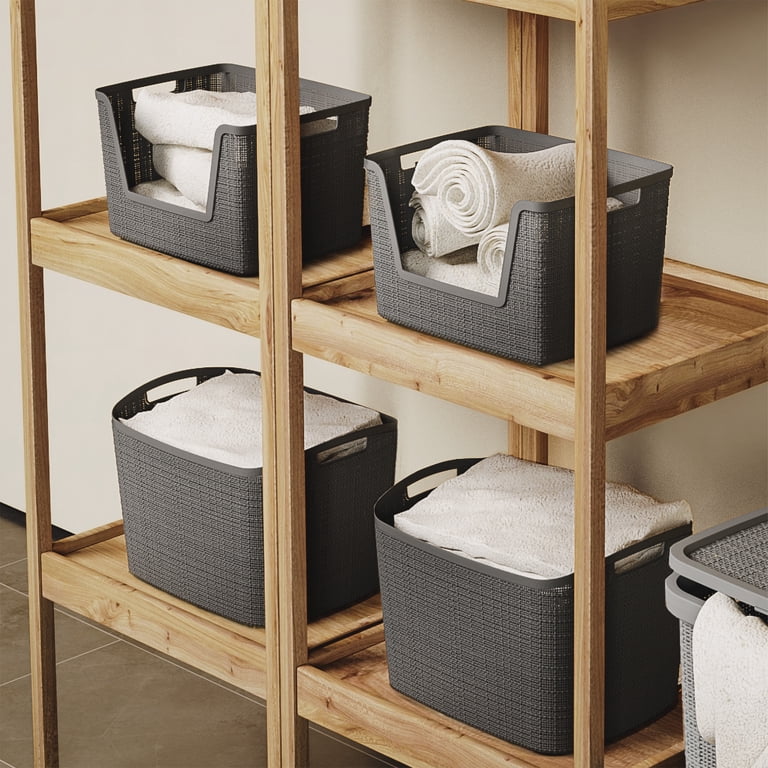 Curver Jute Extra Large Resin Storage Basket, Grey photo 4