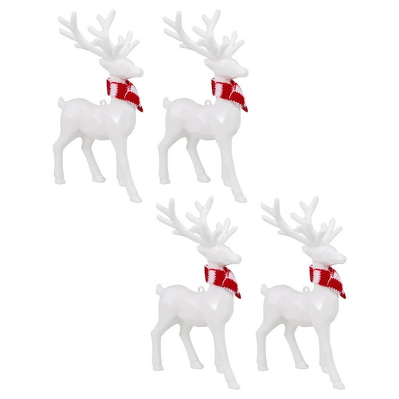 LOLIPPYY 4Pcs Acrylic Reindeer Tabletop Decor White Elegant Christmas Party Centerpiece