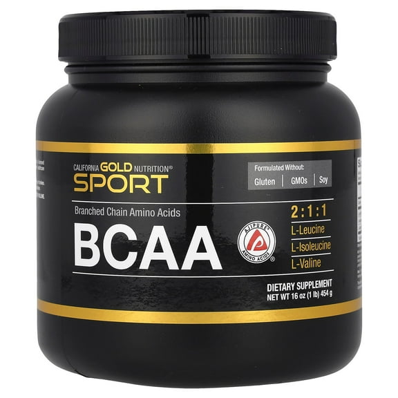 California Gold Nutrition Sport, BCAA Powder, AjiPure®, Branched Chain Amino Acids, 1 lb (454 g)