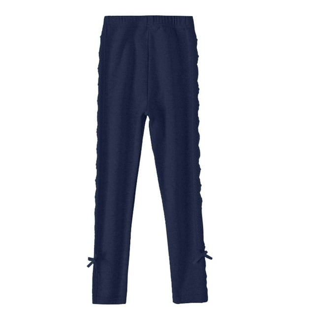 MIASHUI Girls Leggings Soft Stretchy Full Length Pants Comfortable Stretchy Tights,Navy,5-6 Years