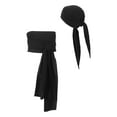 thumbnail image 3 of Pañuelo para la cabeza de pirata, accesorios para sombrero, cinturón de cintura pirata, faja pirata para fiesta Negro, 3 of 8