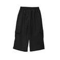 thumbnail image 4 of HAOTAGS Cargo Pants for Teen Boys(3-14), Casual Summer Capris with Multi-pockets Sports Trousers Black 9-10 Years, 4 of 6