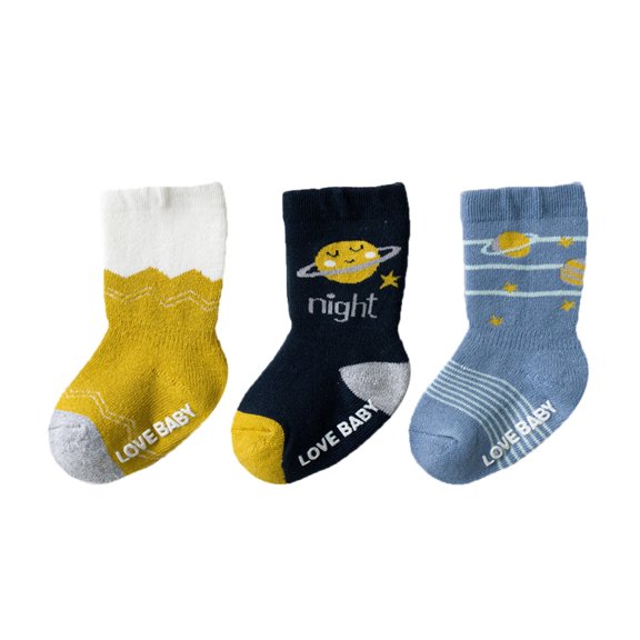 XUFLVPSEF 3 Pairs Cute Plush Socks for Toddlers Boys Girls Winter Thick Warm Heavy Thermal Cozy Crew Boot Socks Baby Socks M