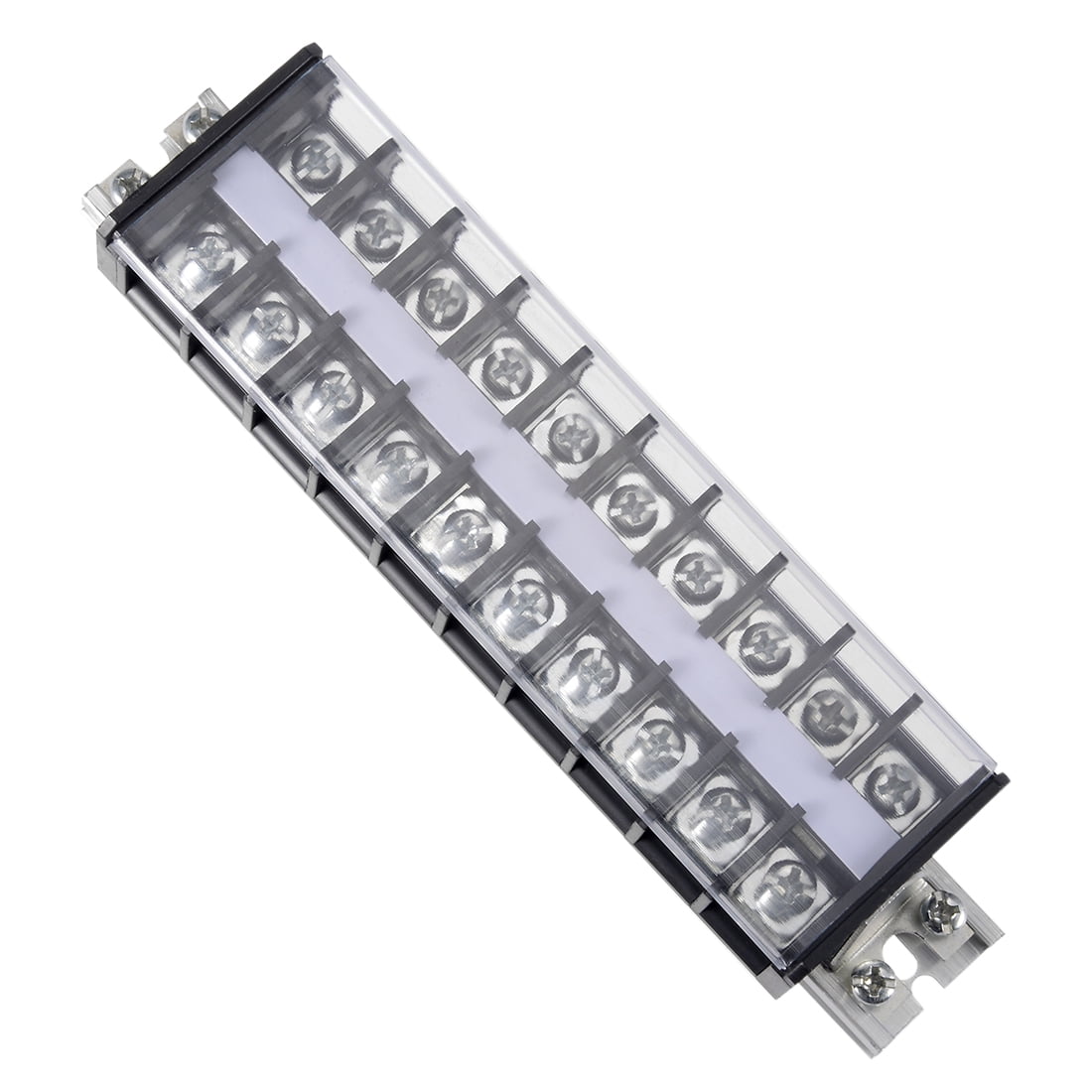 Barrier Terminal Strip Block 660V 30A Dual Row 10P DIN Rail Base Screw