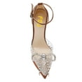 thumbnail image 5 of FSJ Women Rhinestone Bowknot Closed Toe Sandals Clear Upper Ankle Strap D'orsay Pumps Platform High Spool Chunky Heels Wedding Party Shoes Size 8 Sienna, 5 of 5