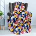 thumbnail image 4 of Geometric Soft Flannel Fleece Throw Blanket, Colorful Abstract Circles Formed of Curved Stripes in Continuous Pattern, Cozy Plush for Indoor and Outdoor Use, 50" x 60", Multicolor, by Ambesonne, 4 of 5